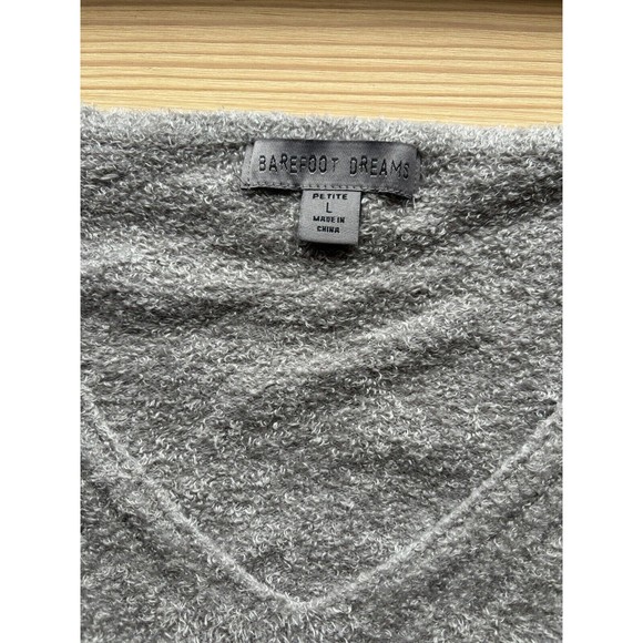 Barefoot Dreams CozyChic Lite Pullover Beach Grey Size Petite Large - Picture 4 of 4